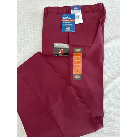 Dickies kids Burgundy Trousers sz14 Chritmas holiday pants - Picture 1 of 5